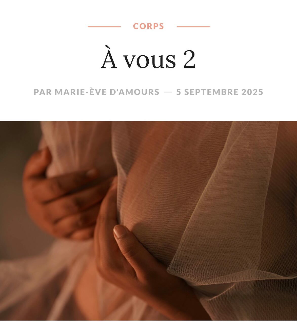 • MoiME.ca 

« …Sensible et fragile, c’est la relation que j’entretenais avec vous. Au sens propre, comme au sens figuré. Entre amour et haine, en ce qui concerne mon image corporelle, j’ai eu beaucoup de difficultés à accepter mes gros seins, en nom commun « mes grosses boules ». Je crois que c’est comme la femme aux cheveux frisés…qui désire les cheveux lissés... »
#prevention 
#brca2 
#cancerdusein